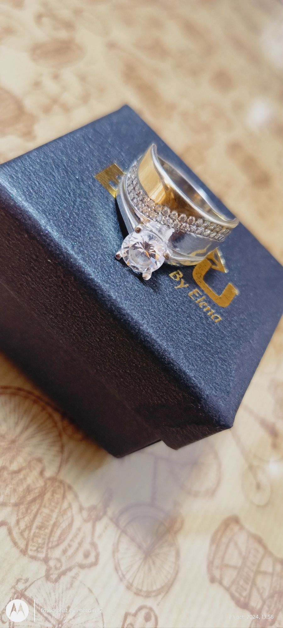 Inel argint placat cu aur 18k