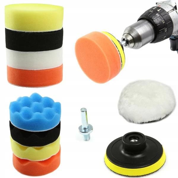 Комплект гъби за полиране на фарове и автомобили 11 части