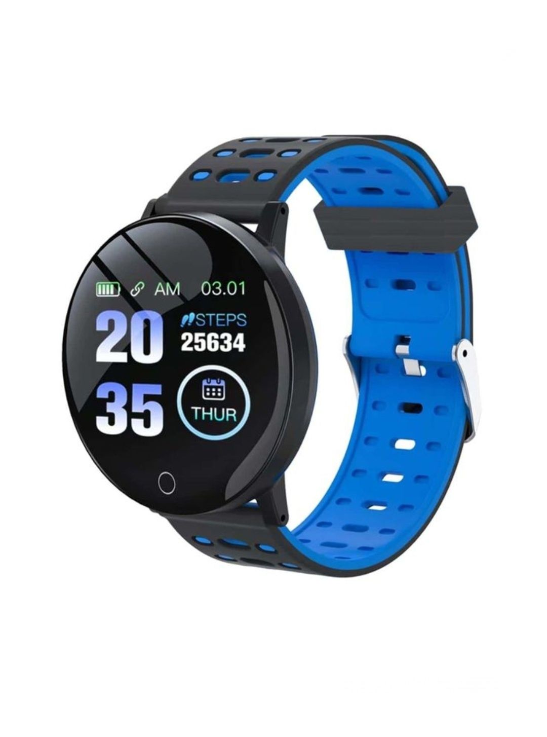 Set Smartwatch+2curele: Negru/Blue. Apeluri, mesaje, notificări.Sport