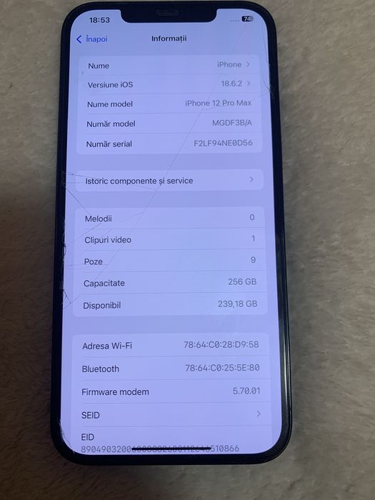 iPhone 12 Pro Max 256 GB neverlock fara icloud