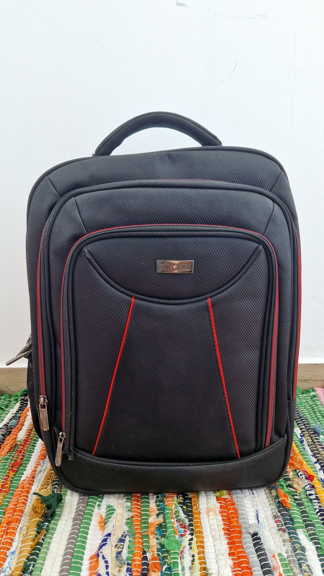 Rucsac laptop Lamonza Riga 15", 42x31x15 cm, negru / ros