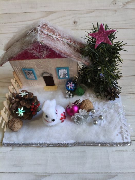 Поделка на новый год в садик или в школу