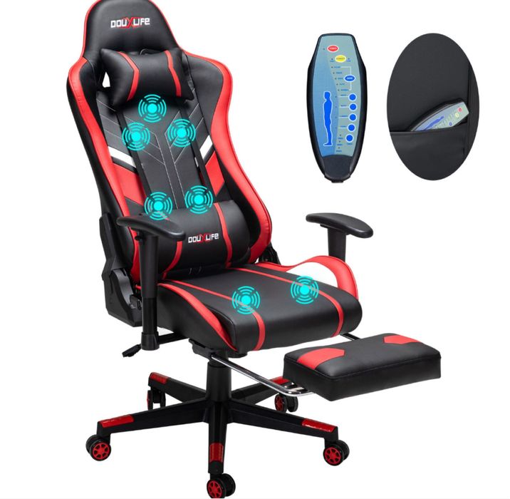 Чисто нов 7 точков масажен геймърски стол