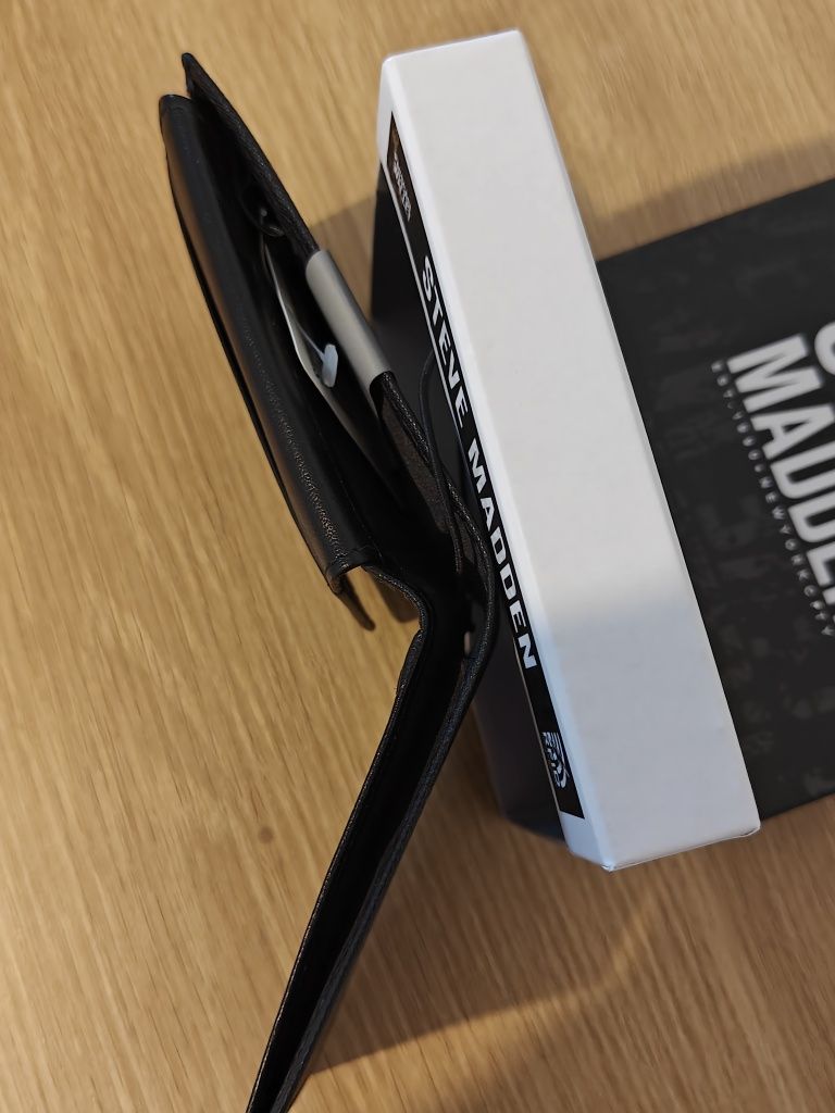 Portofel Steve Madden *original*piele naturală*negru*bărbați