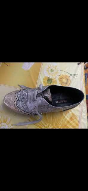 Pantofi Musette argintiu/auriu