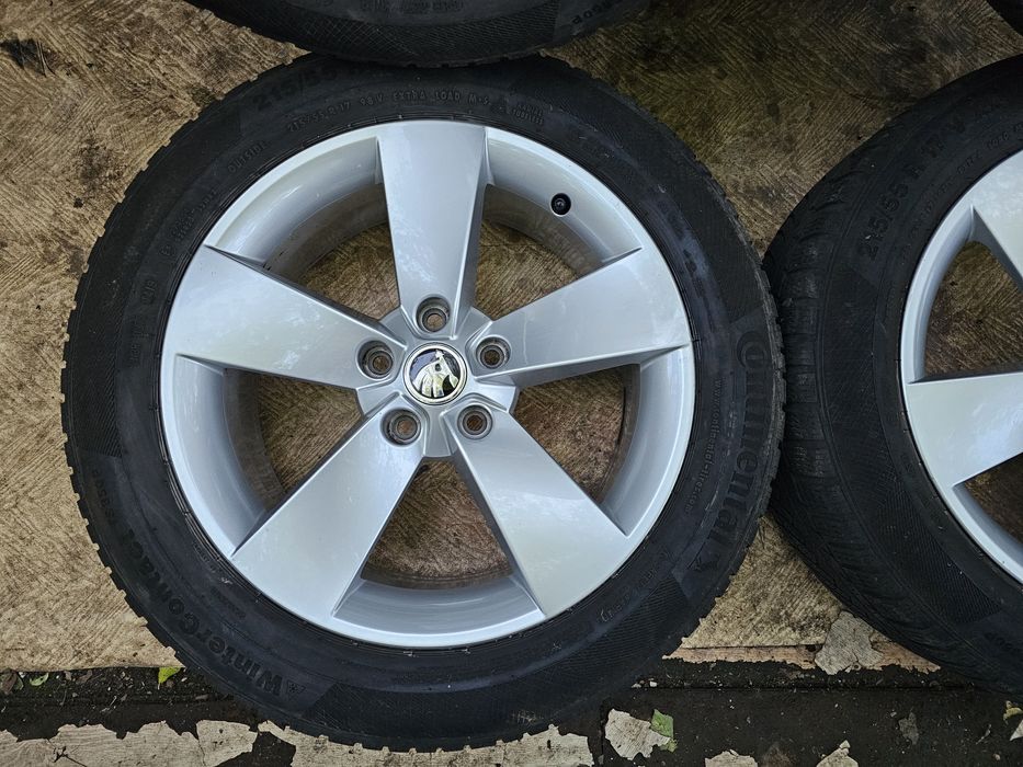 Jante aliaj 17" Skoda/Volkswagen/Seat cu anvelope iarna M+S  215/55/17