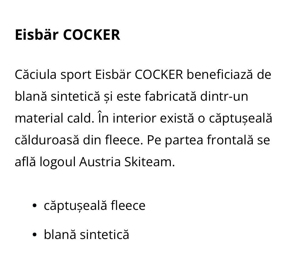 Căciulă Eisbär ski originală…