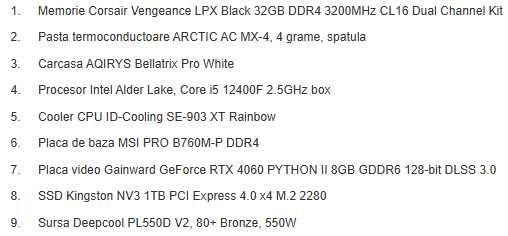 Vand PC - i5 12400f  RTX 4060  32GB RAM  1TB SSD