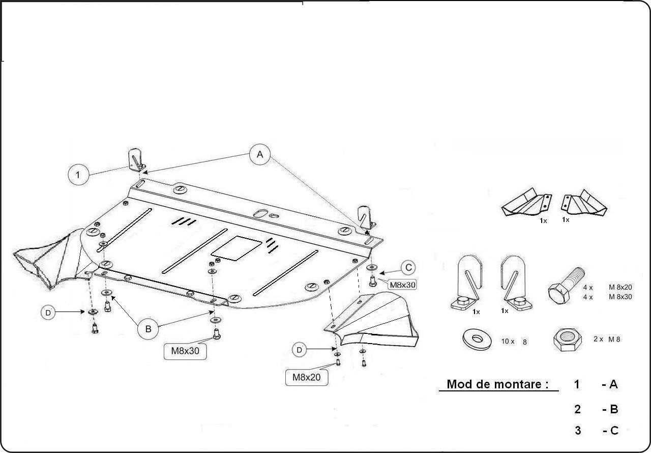 Метална кора под двигател и скорости AUDI A4 B6 ,B7 /2000-2008/