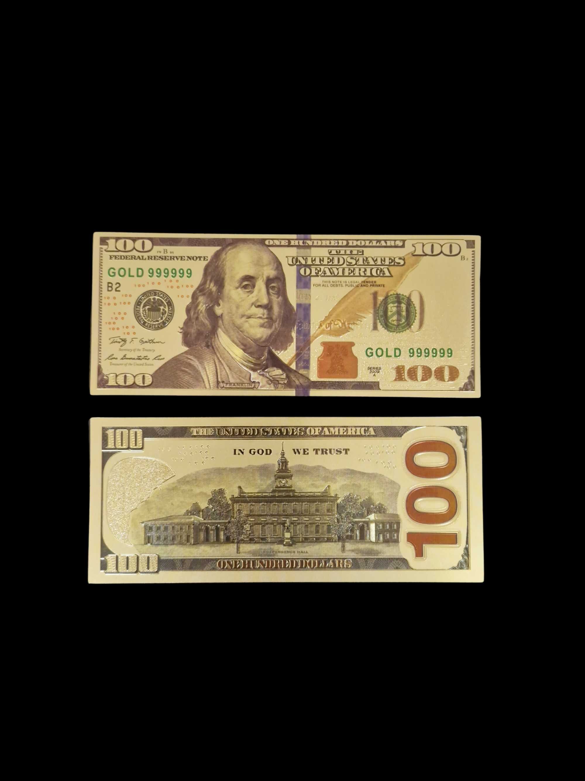 Bancnote Set 10 buc, colectie cadou decorativa 100 Dolari SUA Gold