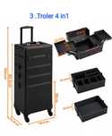Troler cosmetic 4 în 1, geantă de machiaj profesională,