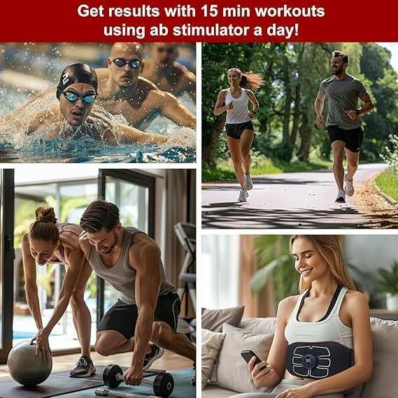Centura de electrostimulare musculara EMS abdomen reincarcabila USB