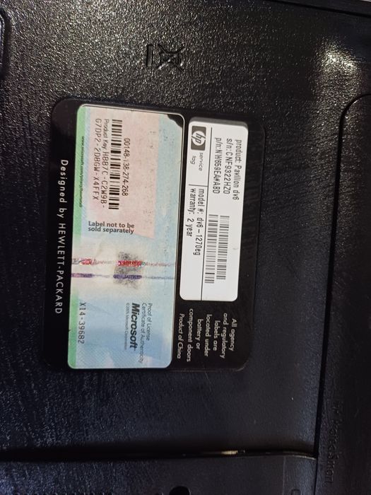 Laptop HP dv 6 defect