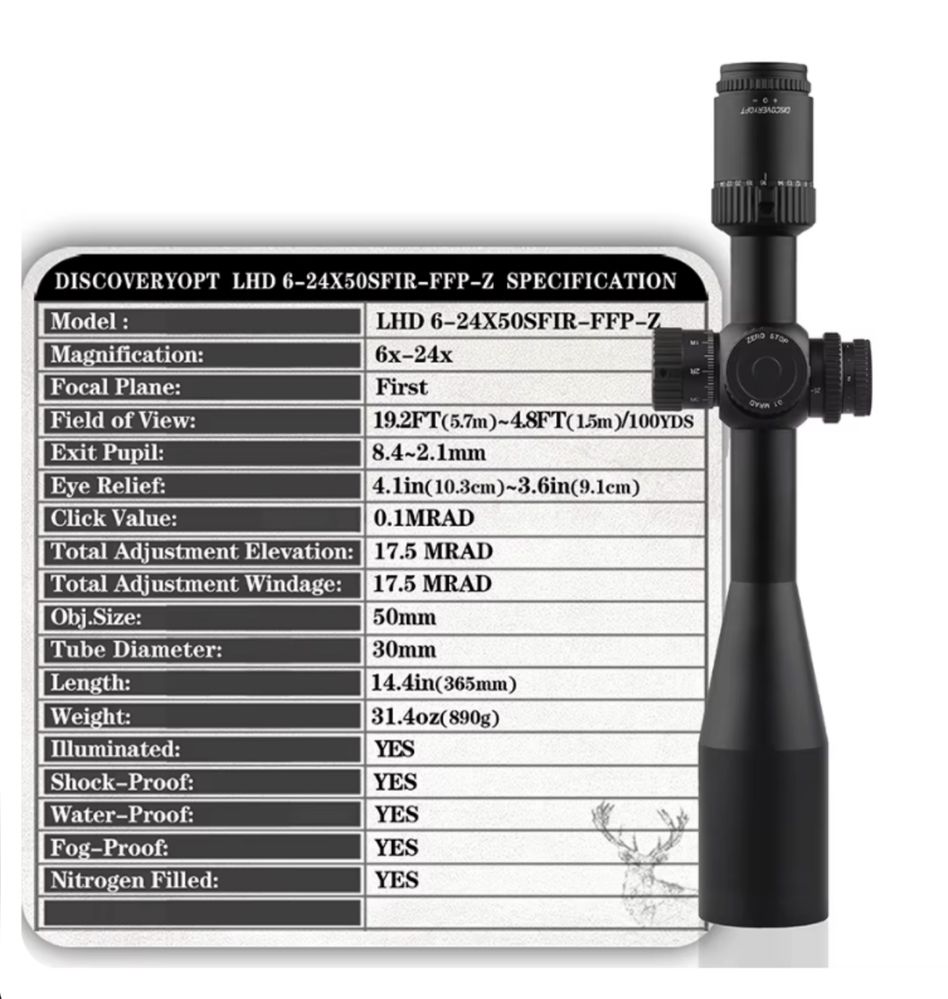 Оптика Discovery LHD 6-24x50SFIR FFP-Z