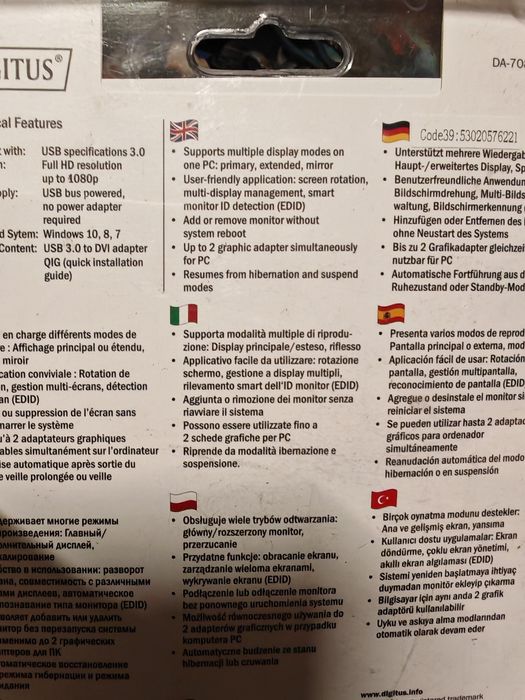 Adaptor de la USB 3.0 la DVI placa video externa livrare 5 lei