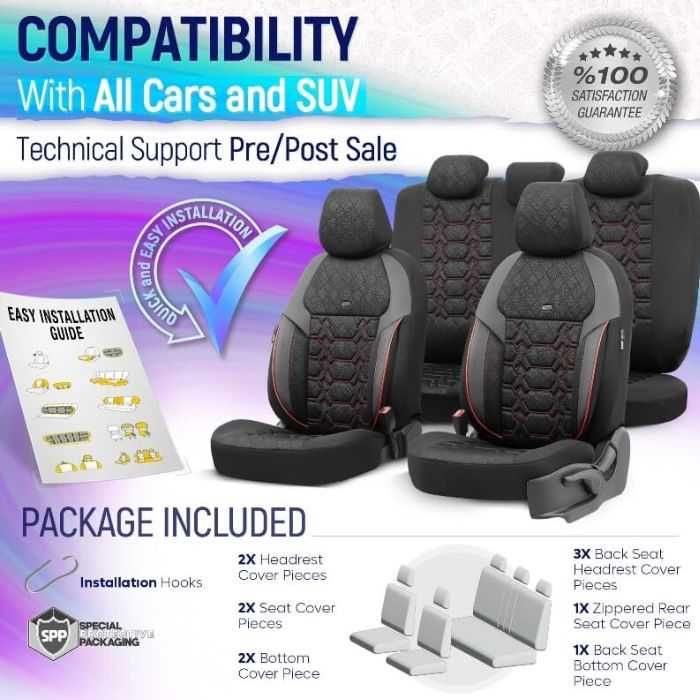 Тапицерия за кола Otom Pulse PLS2902 (ЧерноЧервен Кант)