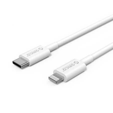 Кабел USB Type C към Lightning 1m Бял 3A Orico CL01-10