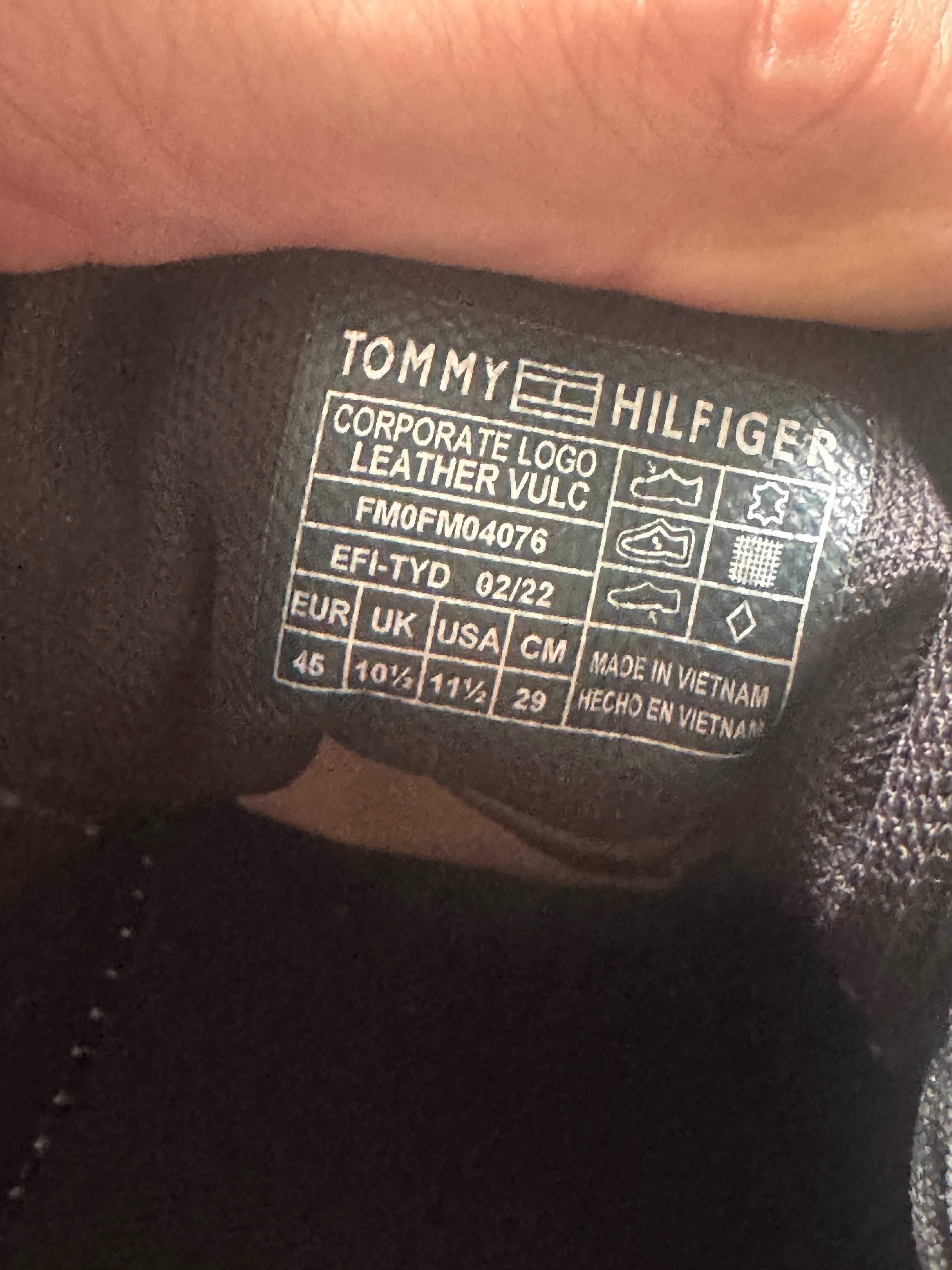 Adidasi piele Tommy Hilfiger Corporate Logo Leather Vulc