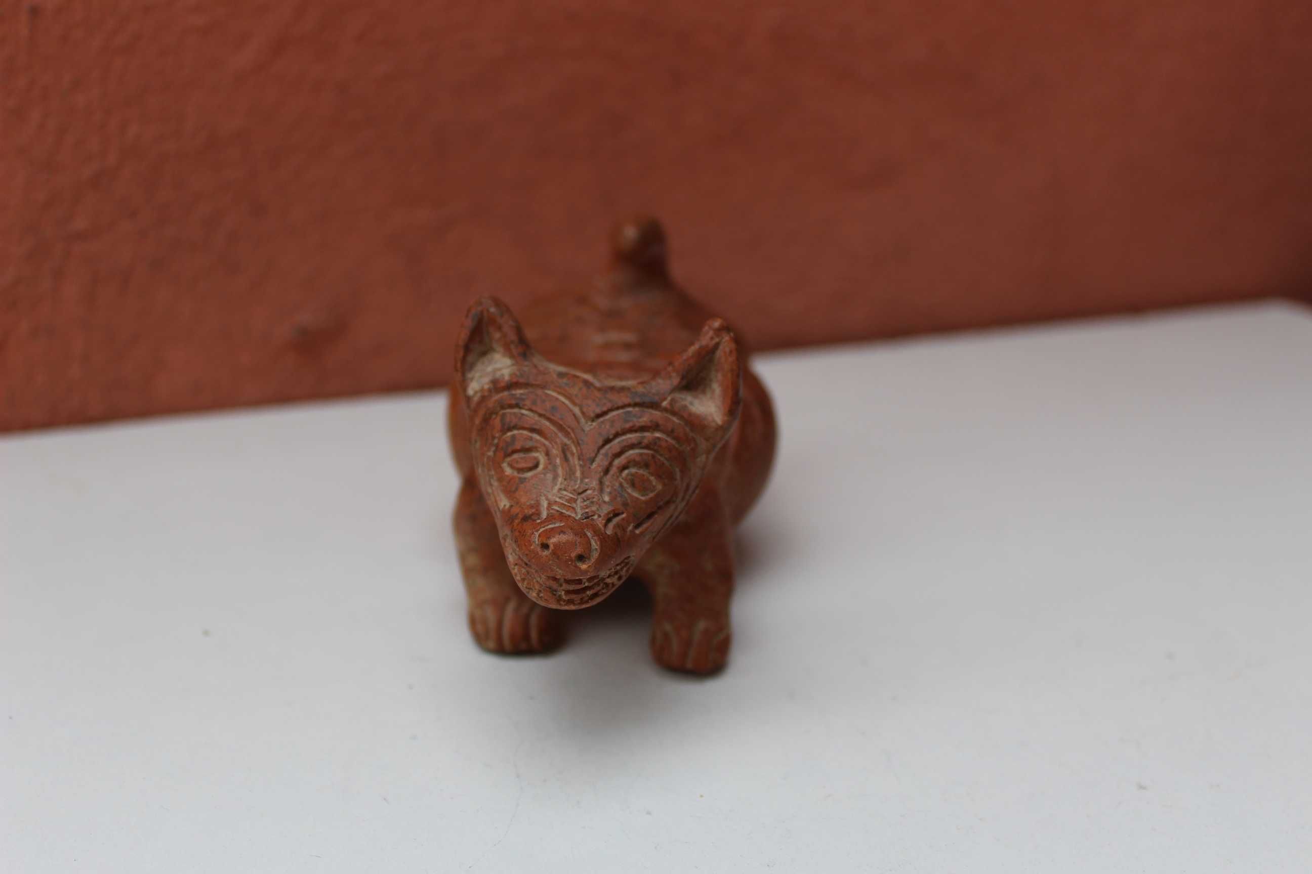 Piesa ceramica de colectie caine AZTEC - Mexico, lucrata manual