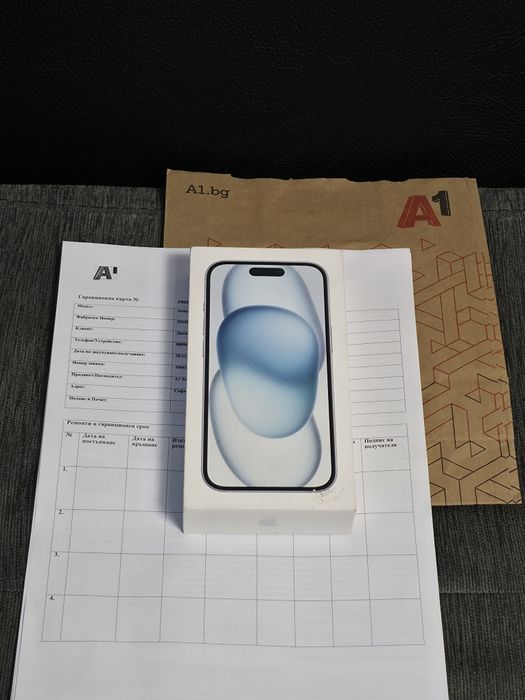 ***ЧИСТО НОВ 128GB iPhone 15 Гаранция A1 2027 BLUE | Син