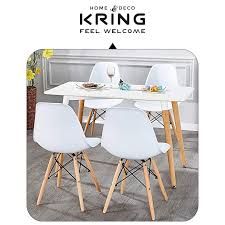 НОВ Комплект столове Dining Kring Kai, PP, 4 бр, Бял ЦЕНА 45 ЛВ БРОЯ