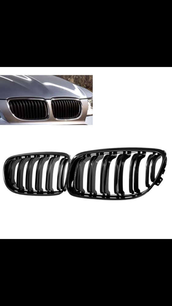 Grile nari duble negru lucios bmw seria3/e90 lci facelyft 2009-2012