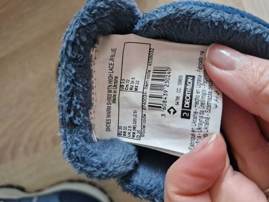 Ghete Iarnă cu Șireturi Impermeabile  Decathlon Călduroase Drumeţie 35