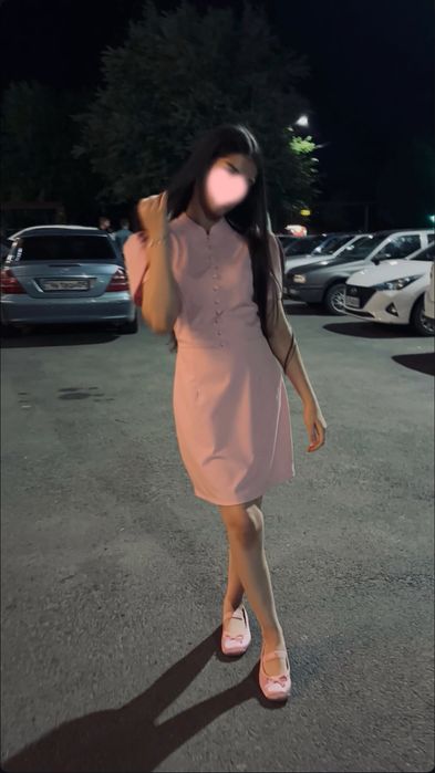 Красивое, нежное розовое платье