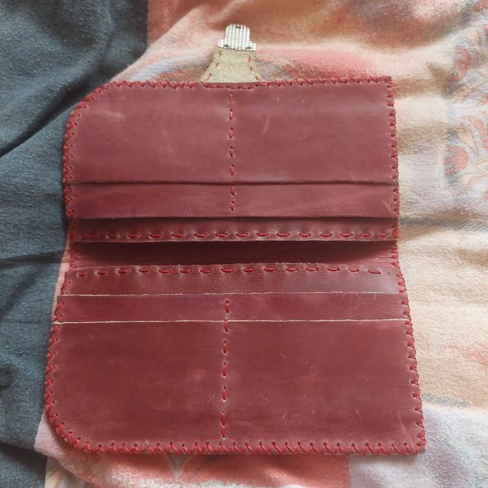 Portofel vintige piele lucrat manual