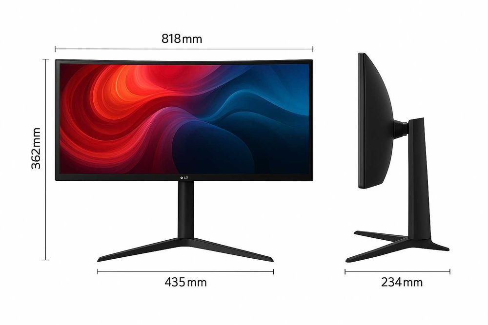 Изогнутый 34 дюймовый монитор 4 К 144гц Black IPS