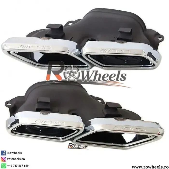 Difuzor Bara Spate ornament tobe compatibil Mercedes Benz W205 Class C63 AMG Ornament bara difuzor+ornament toba W205