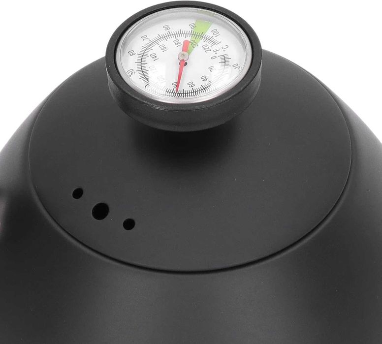 Fierbator/Ceainic ceai/cafea cu termometru, gat lung,Black, TRANS GRAT