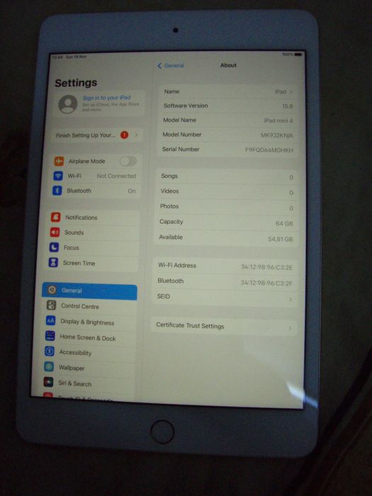 Ipad Mini 4 (2015) Wifi 64 Gb A1538