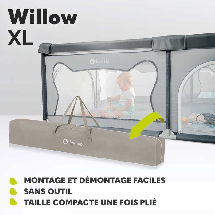 Tarc de joaca copii, Lionelo, Willow XL,180 x 200 cm, beige