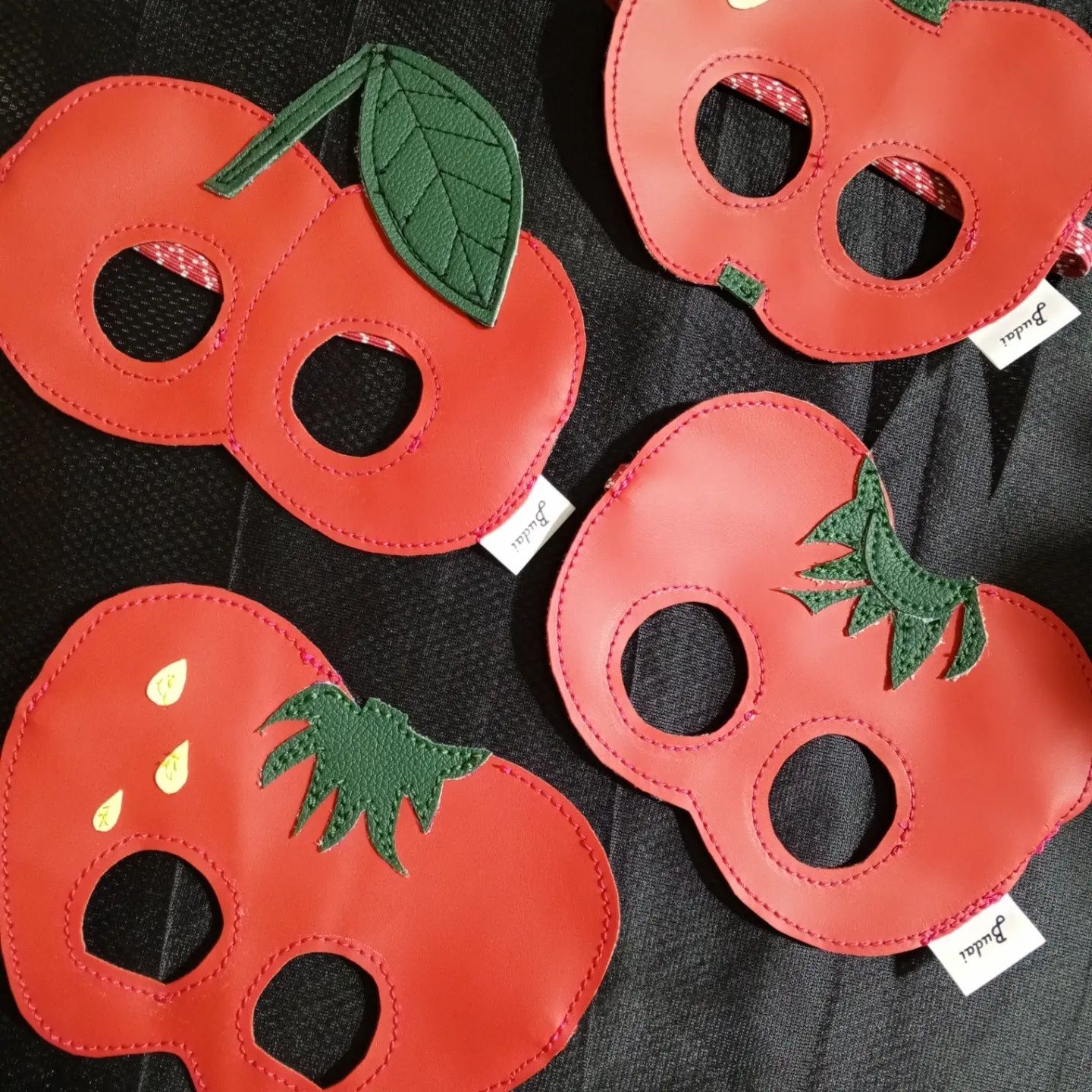 Маски детские из кожзама. Лягушка, волк, лиса, ёж, и другие