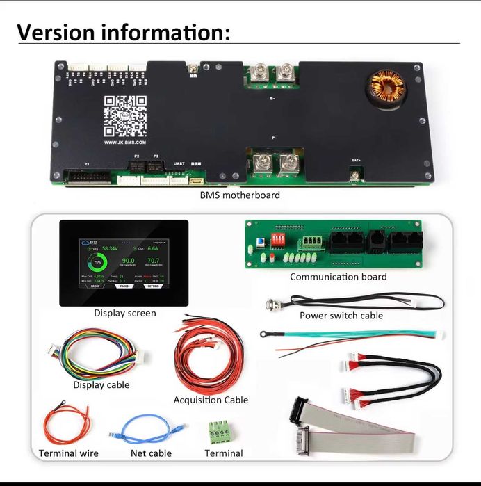 BMS JK PB2A16S30P+Display Capacitiv 4.3" V19, 300/600 Ah, Gama de varf
