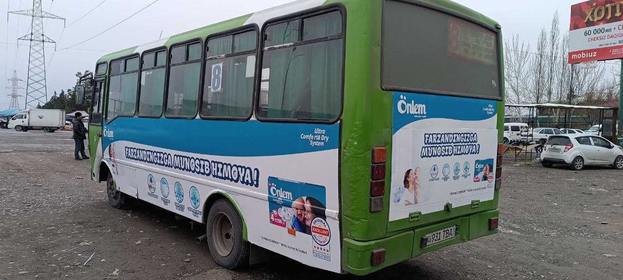 Автобусларда реклама Avtobuslarda reklama xizmatlari