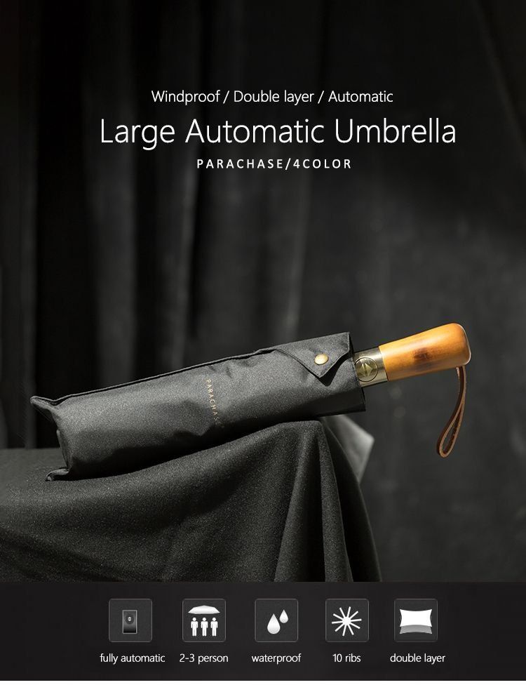 PARACHASE большой зонт Мужской Бизнес Стиль 115 см автоматический зонт