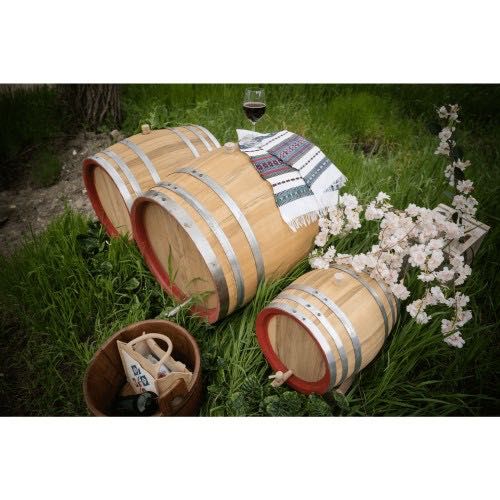 Butoi lemn masiv stejar pentru țuică 50 L + Cadou Soluții tratare vin