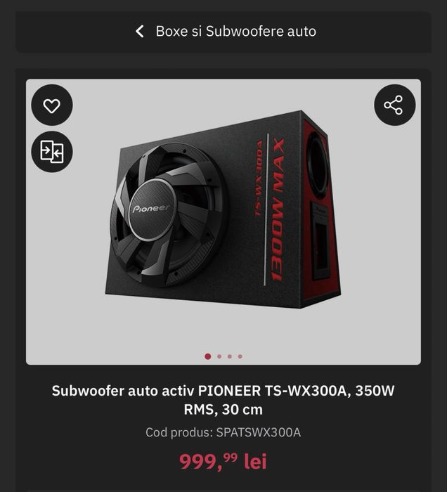 Vand Subwoofer 1300W