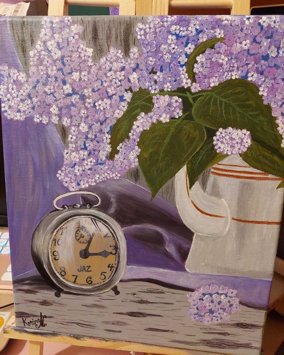 Tablou de vanzare "Timpul", acrilic 25×30cm