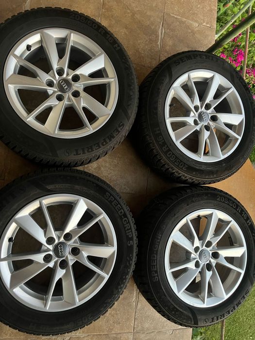 Jante 16 Audi A4 aliaj echipate iarna 205 60 16  Semperit