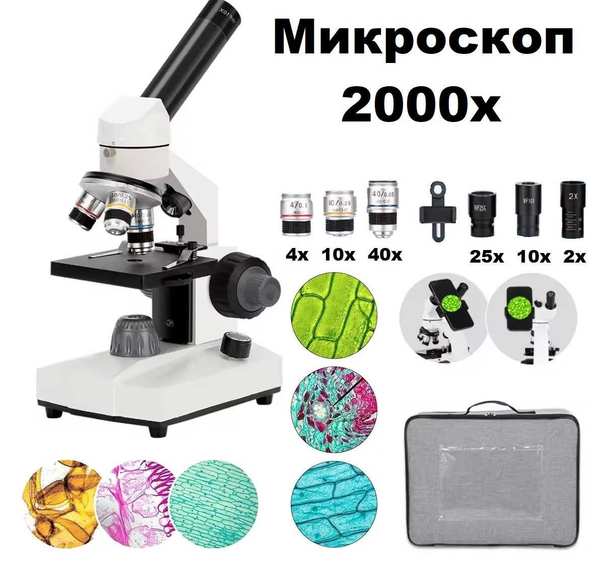 Биологический микроскоп увеличение 2000х