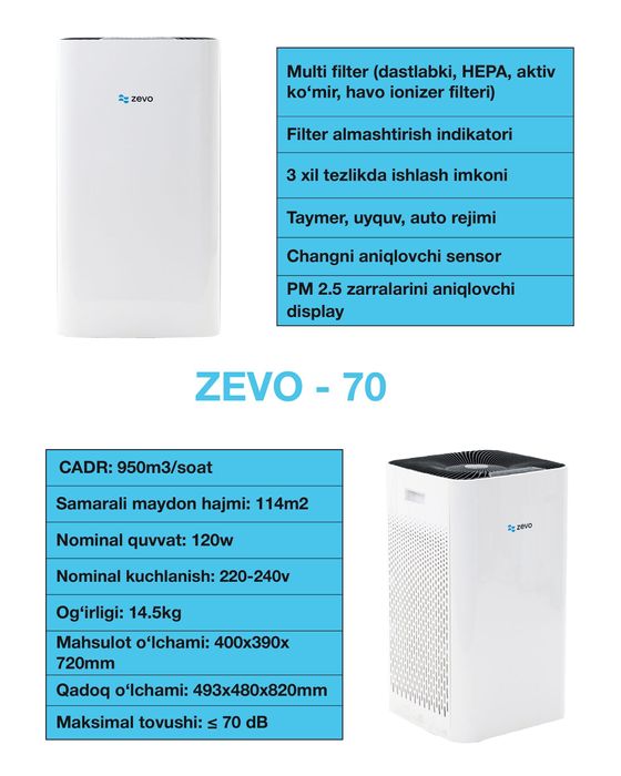 Очиститель воздуха Zevo - 70