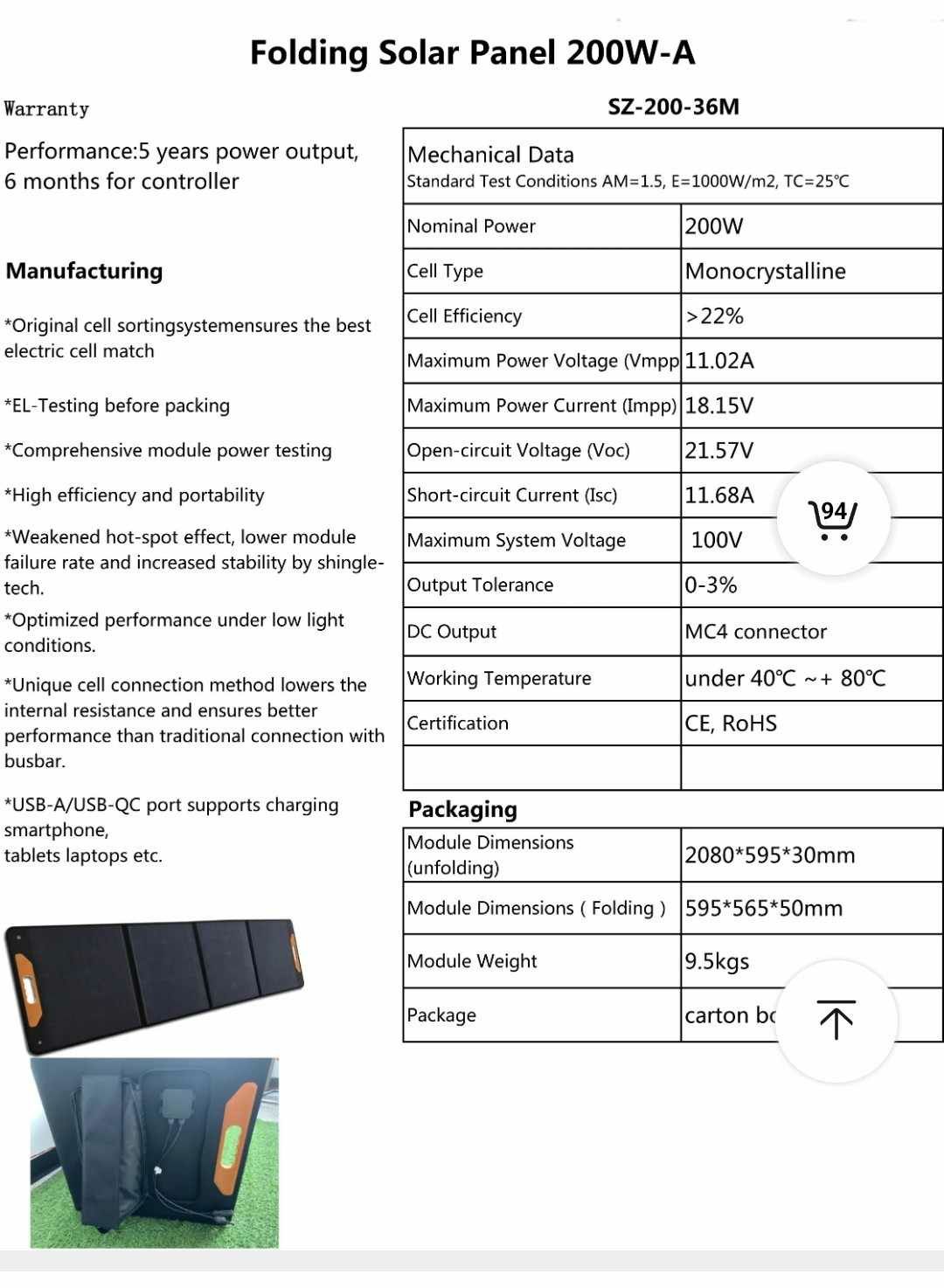 Csc solar 2000varf 4000w  nou nouti