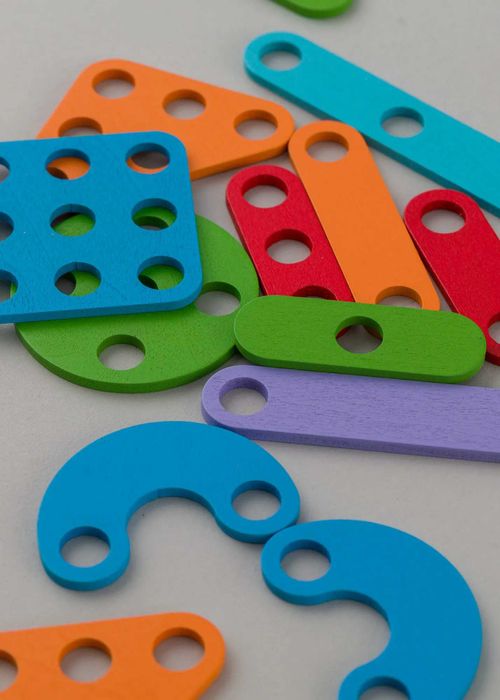 Дървена игра Монтесори инструменти и пъзел