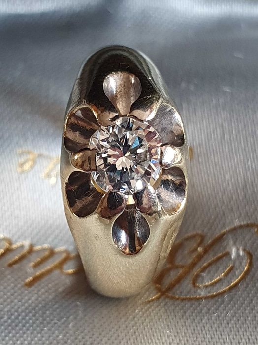 Colectie personala Gypsy aur masiv cu diamant natural FLAWLESS 0,85CT