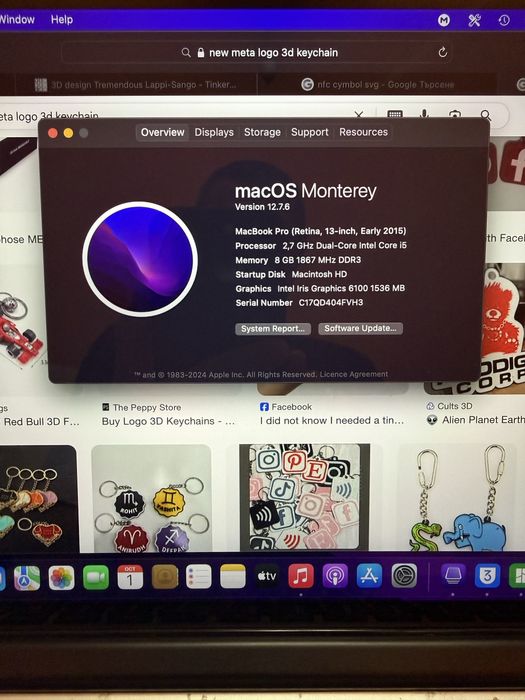 Macbook Pro A1502 512GB SSD  8GB RAM