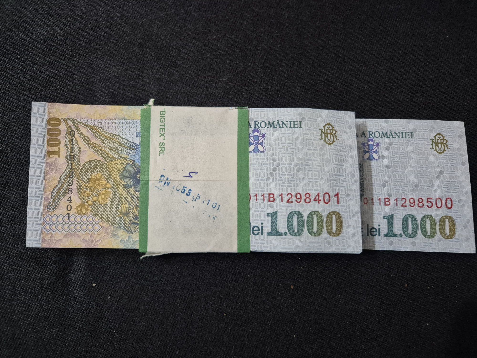 Fisic 100 bancnote consecutive 1000 lei 1998 BNR mare