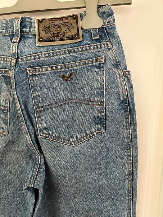 Оригинален Jeans ARMANI с висока талия, размер 30, син